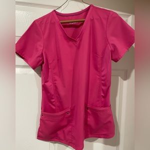 Purple Label Yoga by Healing Hands Pink Scrub Top